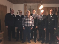 Karlheinz Seiler (3. von links) feierte seinen 70. Geburtstag. Es gratulieren von links: Josef Hügele, Waldemar Schill, Patrick Gutmann, Werner Winter, Stefan Graner.
