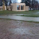 Wassersituation am Feuerwehrgertehaus (gegen Mittag)