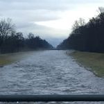 Punktuelle Nebelschwaden durch angelandete Eisschollen